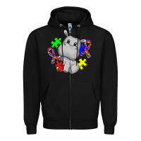 Black autism hippopotamus Zipper Hoodie - CowGirlArtShop
