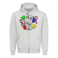 Dove Grey autism hippopotamus Zipper Hoodie - CowGirlArtShop