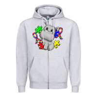 Heather Grey autism hippopotamus Zipper Hoodie - CowGirlArtShop