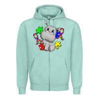 Seafoam autism hippopotamus Zipper Hoodie - CowGirlArtShop