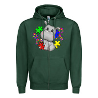 Sports Green autism hippopotamus Zipper Hoodie - CowGirlArtShop