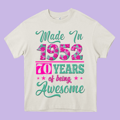 Made In 1952, 70 Years Of Being Awesome Kopya Heavy Core Tee Designed By Jasminsmagicworld