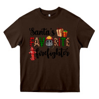 Chocolate Brown santa's favorite firefighter Heavy Core Tee - AdoDesignShop