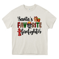 Cream santa's favorite firefighter Heavy Core Tee - AdoDesignShop