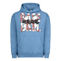 Pigment Pebble Blue baseball mama Urban Hoodie - CowhideDigitalArt