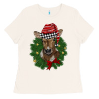 Bone christmas wreath baby calf Ladies Tee - BarkalooDesign