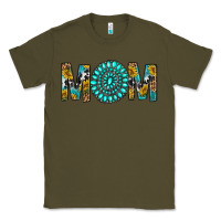 Army Green Western Mom With Turquoise Gemstone Classic Tee - BundleAndBundleShop