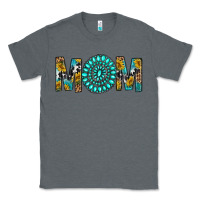 Charcoal Heather Western Mom With Turquoise Gemstone Classic Tee - BundleAndBundleShop