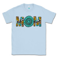 Dusty Blue Western Mom With Turquoise Gemstone Classic Tee - BundleAndBundleShop
