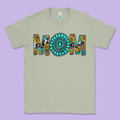 Western Mom With Turquoise Gemstone Classic Tee Designed By Bundleandbundleshop