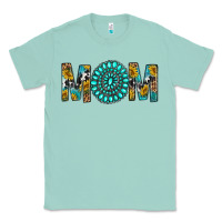 Seafoam Western Mom With Turquoise Gemstone Classic Tee - BundleAndBundleShop