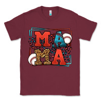 Burgundy leopard baseball mama Mother's Day Classic Tee - LillyAllenDesigns