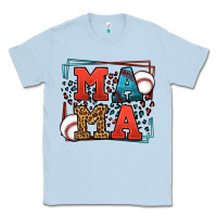 Dusty Blue leopard baseball mama Mother's Day Classic Tee - LillyAllenDesigns
