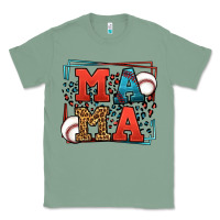 Sage leopard baseball mama Mother's Day Classic Tee - LillyAllenDesigns