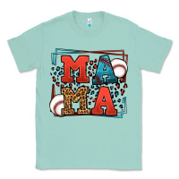 Seafoam leopard baseball mama Mother's Day Classic Tee - LillyAllenDesigns
