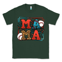Sports Green leopard baseball mama Mother's Day Classic Tee - LillyAllenDesigns