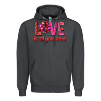 Smoke Love is all you need Valentine's Day Zipper Hoodie - HowdyJamesFarm
