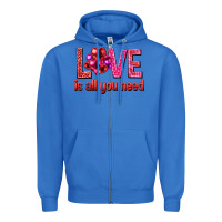 True Royal Love is all you need Valentine's Day Zipper Hoodie - HowdyJamesFarm