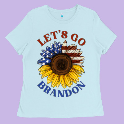 American Flag Sunflower Ladies Tee Designed By Jasminsmagicworld