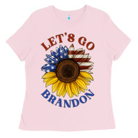 Bubblegum Pink American flag sunflower Ladies Tee - Jasminsmagicworld