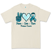 Bone Peace Love Cure Ovarian Cancer Premium Tee - Jasminsmagicworld