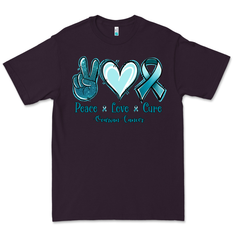 Peace Love Cure Ovarian Cancer Premium Tee by Jasminsmagicworld | Teevron