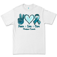 White Peace Love Cure Ovarian Cancer Premium Tee - Jasminsmagicworld