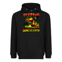 Black Steppin' into Juneteenth Heavyweight Hoodie - FaDigitalArtStudio