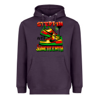 Plum Steppin' into Juneteenth Heavyweight Hoodie - FaDigitalArtStudio