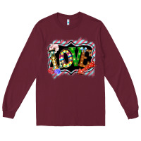 Burgundy love frame digital valentines day Long Sleeve Tee - Bettercallsaul