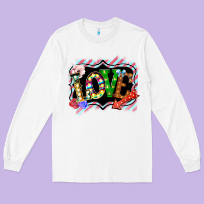 Love Frame Digital Valentines Day Long Sleeve Tee Designed By Bettercallsaul