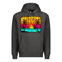 Charcoal Heather summer vibes Premium Hoodie - CowCowDesign