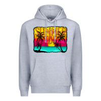 Heather Grey summer vibes Premium Hoodie - CowCowDesign