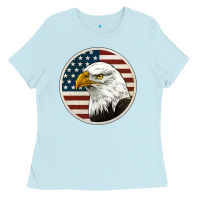 Baby Blue American Bald Eagle Ladies Tee - Jasminsmagicworld