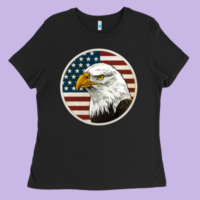 American Bald Eagle Ladies Tee Designed By Jasminsmagicworld