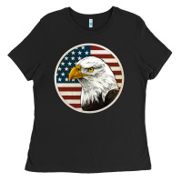 Black American Bald Eagle Ladies Tee - Jasminsmagicworld