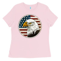 Bubblegum Pink American Bald Eagle Ladies Tee - Jasminsmagicworld