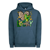 Pigment Midnight Navy Lucky Saint Patricks Day Urban Hoodie - CowhideDigitalArt