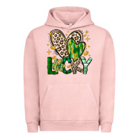 Pigment Salmon Lucky Saint Patricks Day Urban Hoodie - CowhideDigitalArt