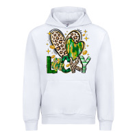 White Lucky Saint Patricks Day Urban Hoodie - CowhideDigitalArt