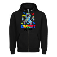 Black support squad autism Zipper Hoodie - CowGirlArtShop