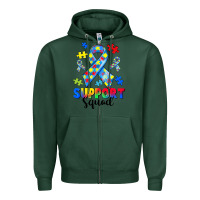 Sports Green support squad autism Zipper Hoodie - CowGirlArtShop
