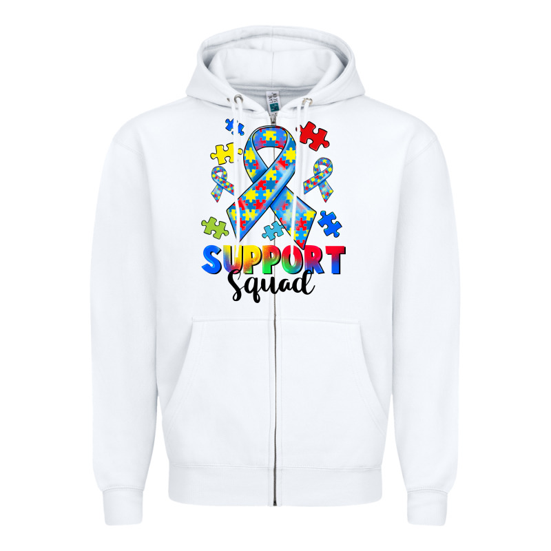Support Squad Autism Zipper Hoodie by CowGirlArtShop | Teevron