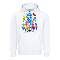 White support squad autism Zipper Hoodie - CowGirlArtShop