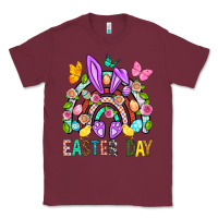 Burgundy Easter Day Rainbow Classic Tee - BundleAndBundleShop