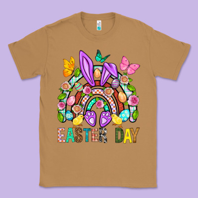 Easter Day Rainbow Classic Tee Designed By Bundleandbundleshop