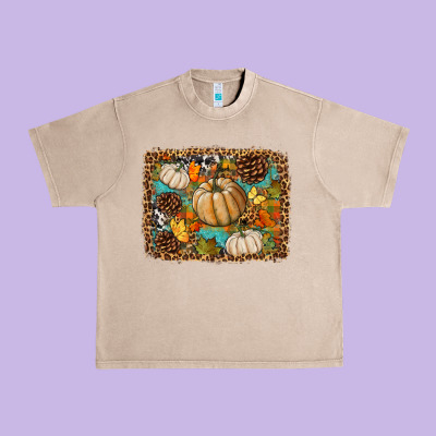 Fall Pumpkin Background Urban Heavy Tee Designed By Bundleandbundleshop