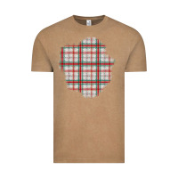 Vintage Coffee Christmas Tartan Patch Vintage Tee - BundleAndBundleShop