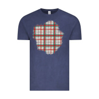 Vintage Denim Christmas Tartan Patch Vintage Tee - BundleAndBundleShop