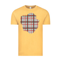 Vintage Mustard Christmas Tartan Patch Vintage Tee - BundleAndBundleShop